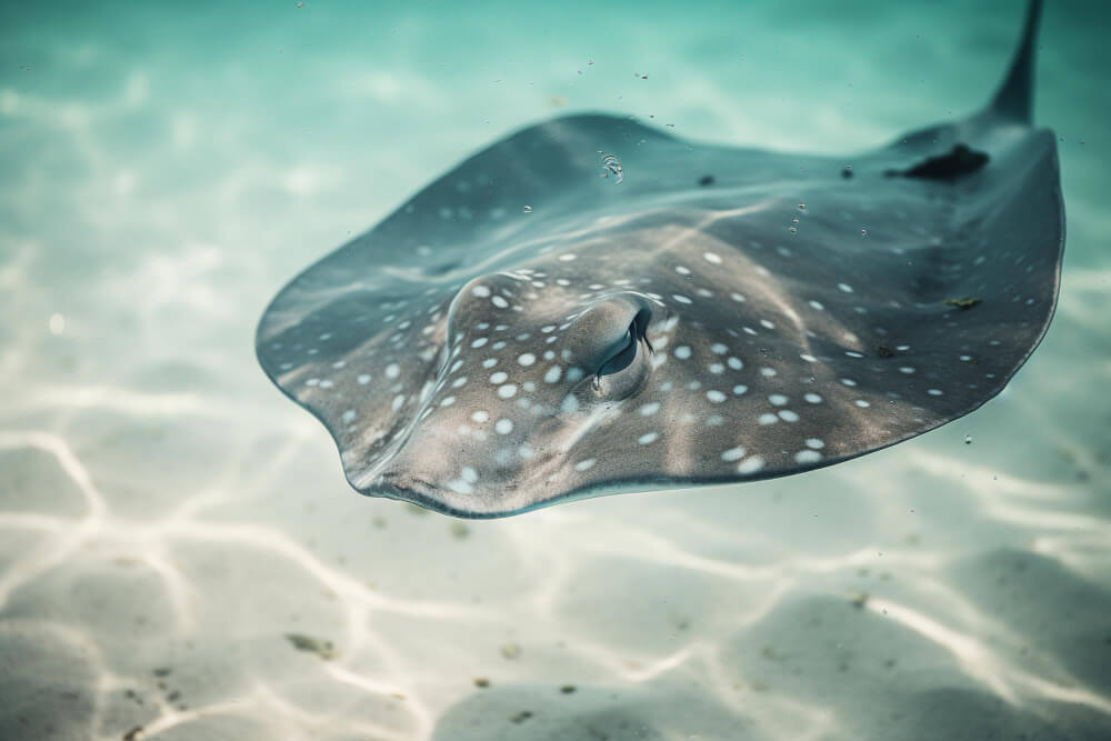 Das Bild zeigt einen potentiell gefährlichen Stachelrochen im roten Meer