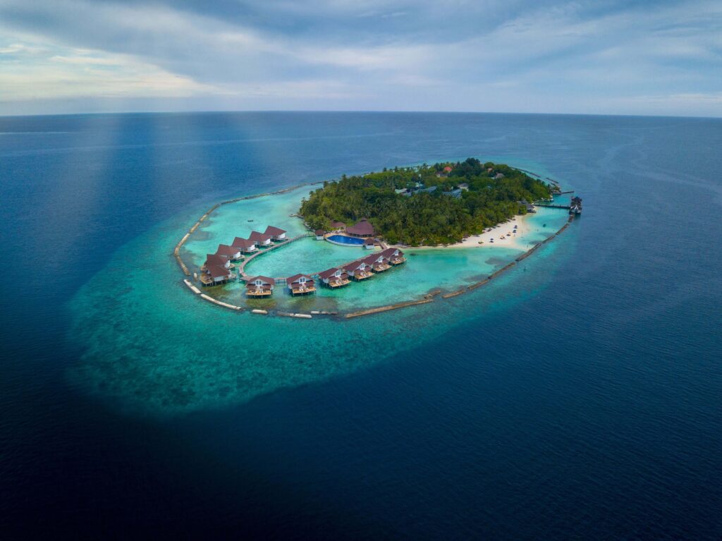 Luftaufnahme der Ellaidhoo Insel