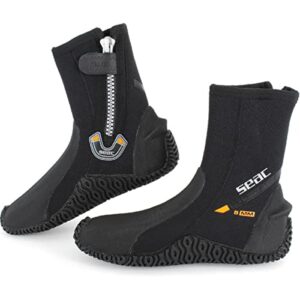Seac Basic HD, Füßlinge aus 5 mm Neopren und Fester Laufsohle, schwarz, S