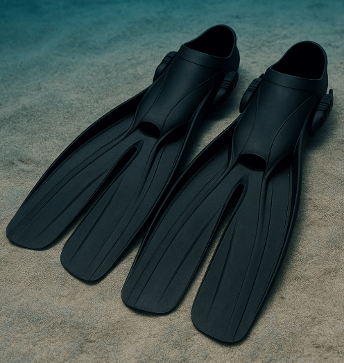 Schwarze Splitfins mit g eteiltem Flossenblatt auf sandigem Meeresboden