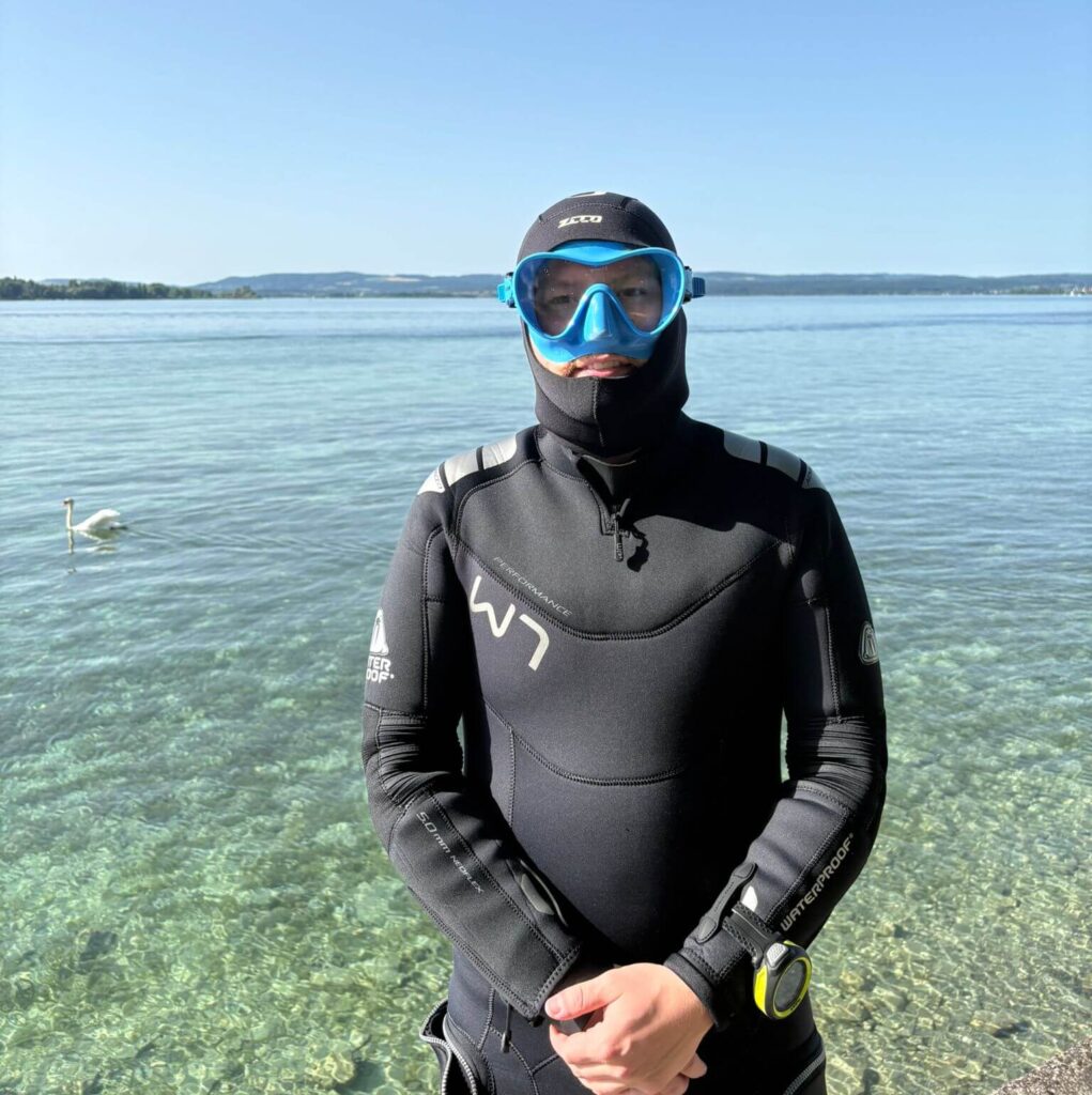 Cressi F1 im Tragetest – Sitz der Maske vor dem Abtauchen