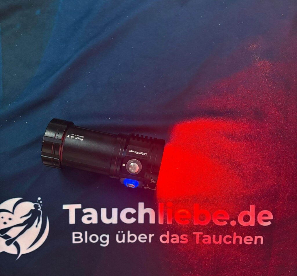 Videolampe Rotlicht Demonstration