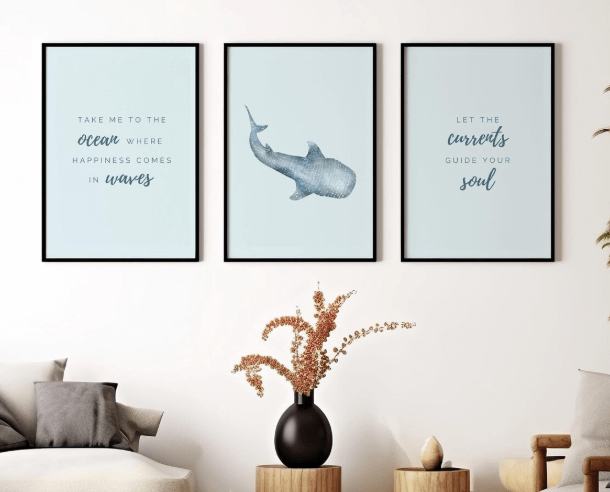 3 Unterwasser Walhai Schnorchel Poster an der Wand