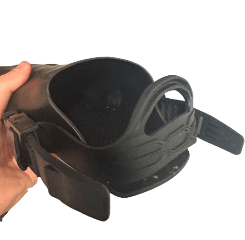 Ende einer Flosse mit offener Ferse