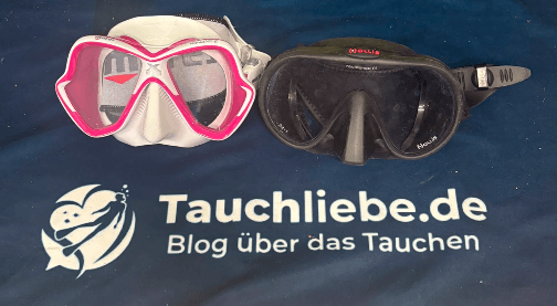 Vergleich von Hollis M1 Einglasmaske und Mares X-Vision Zweiglasmaske